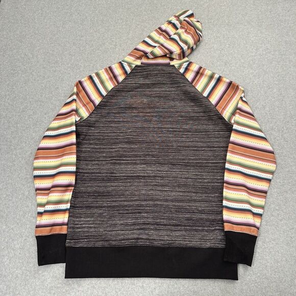 Hooey Hooded Sweatshirt Women’s Size Small Striped Gray Long Sleeve Purple Logo - Picture 6 of 7